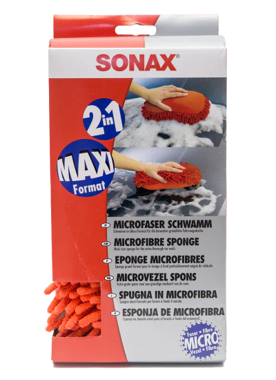 Sonax Microfibre Car Wash Sponge - Red