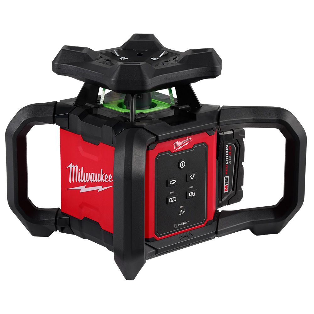 Milwaukee M18 Green Interior Rotary Laser Level Kit w/ Remote/Receiver & Wall Mount Bracket