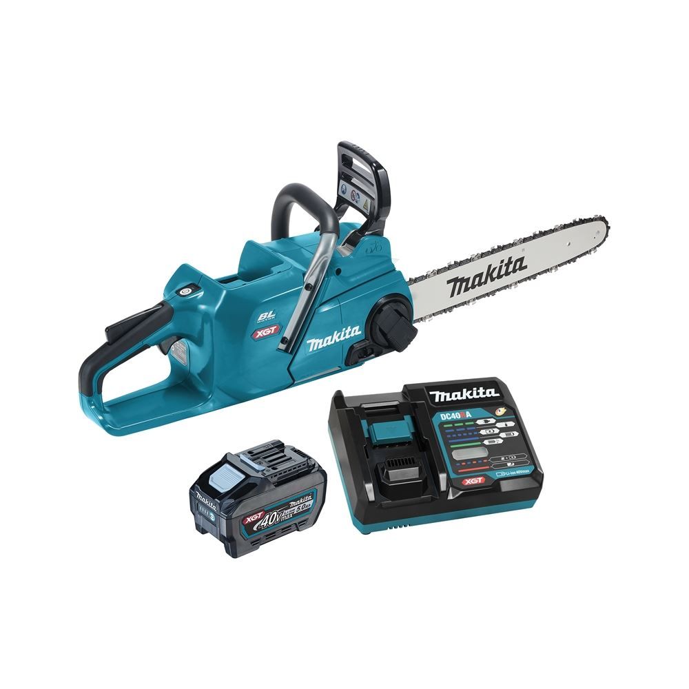 Kit tronçonneuse Makita 40 V MAX XGT sans balais 16 pouces avec poignée arrière 5 Ah