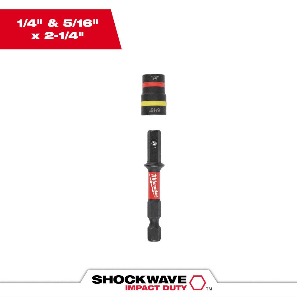 Milwaukee SHOCKWAVE Impact Duty QUIK-CLEAR 2-in-1 Nut Driver 1/4" and 5/16"