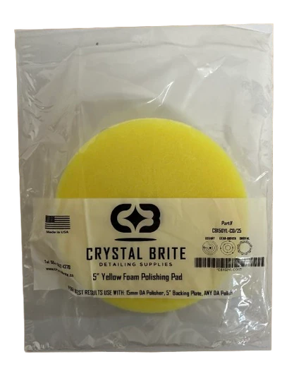 Crystal Brite 5" Yellow Foam Polishing Pad