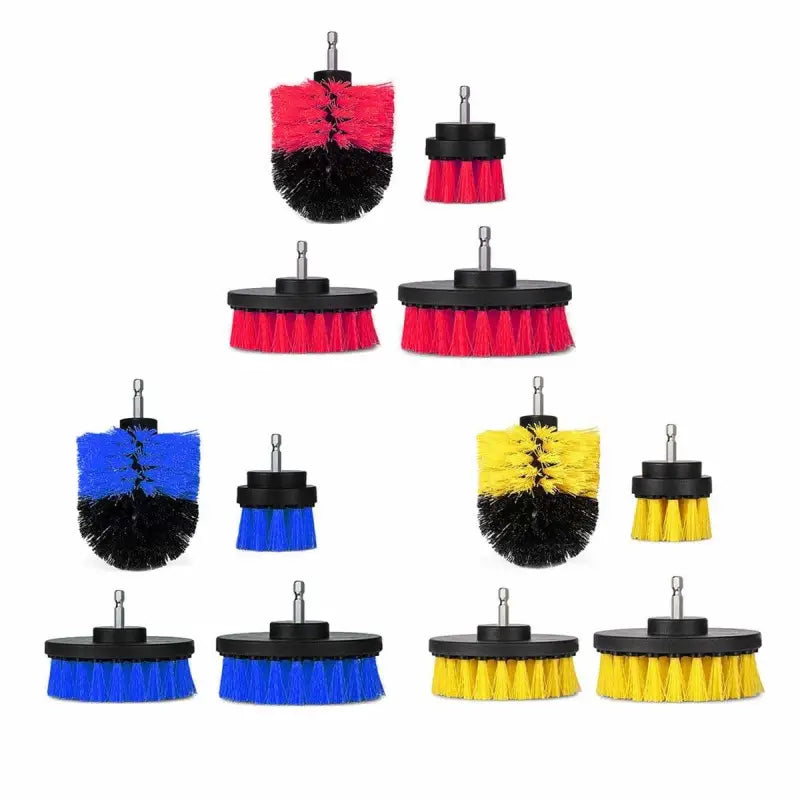 Drill Brush Accessory DRILL BRUSH KIT – YELLOW (2″ROUND, 4″ FLAT, 4″ BULLET) -** DRILL NOT INCLUDED**