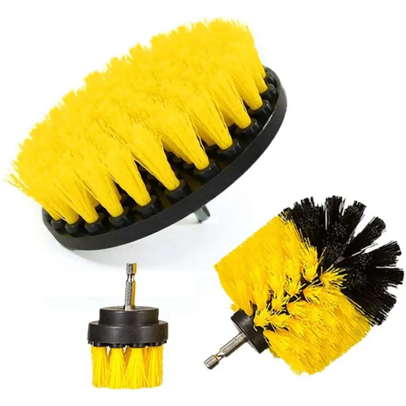 Drill Brush Accessory DRILL BRUSH KIT – YELLOW (2″ROUND, 4″ FLAT, 4″ BULLET) -** DRILL NOT INCLUDED**