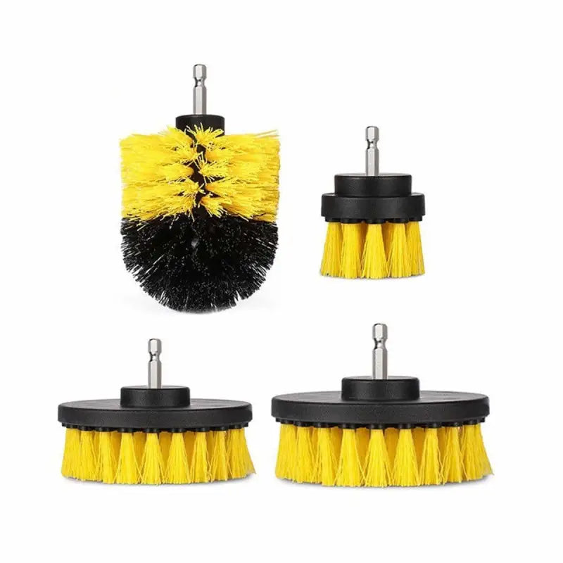 Drill Brush Accessory DRILL BRUSH KIT – YELLOW (2″ROUND, 4″ FLAT, 4″ BULLET) -** DRILL NOT INCLUDED**