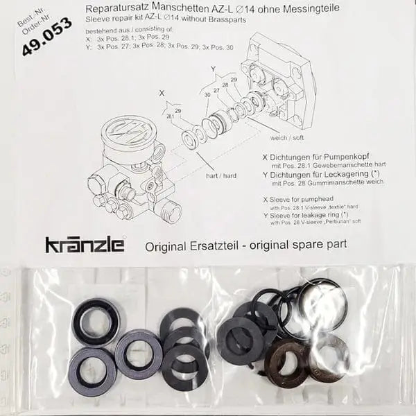 Meticulous Detailing Inc. KRANZLE AZ-L PUMP PACKING REBUILD KIT 49.053
