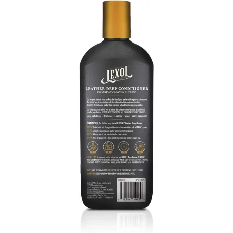 Lexol Lexol Leather Conditioner, Use on Car Leather, Furniture, Shoes, Bags, and Accessories, Trusted Leather Care Since 1933, 16.9 oz Bottle