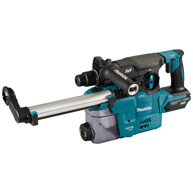 Makita 40V MAX XGT Brushless Cordless 1-3/16" SDS-PLUS Rotary Hammer w/ DX10 Dust Extraction Attachment, AVT, AFT, AWS & XPT (4.0 Ah)