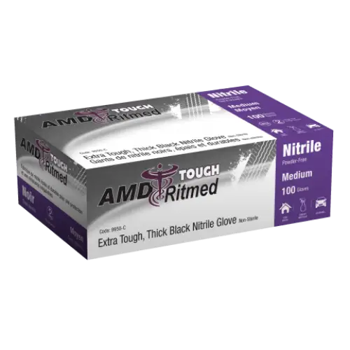 Superior Glove Works Inc. XL Bocar Black Nitrile Gloves