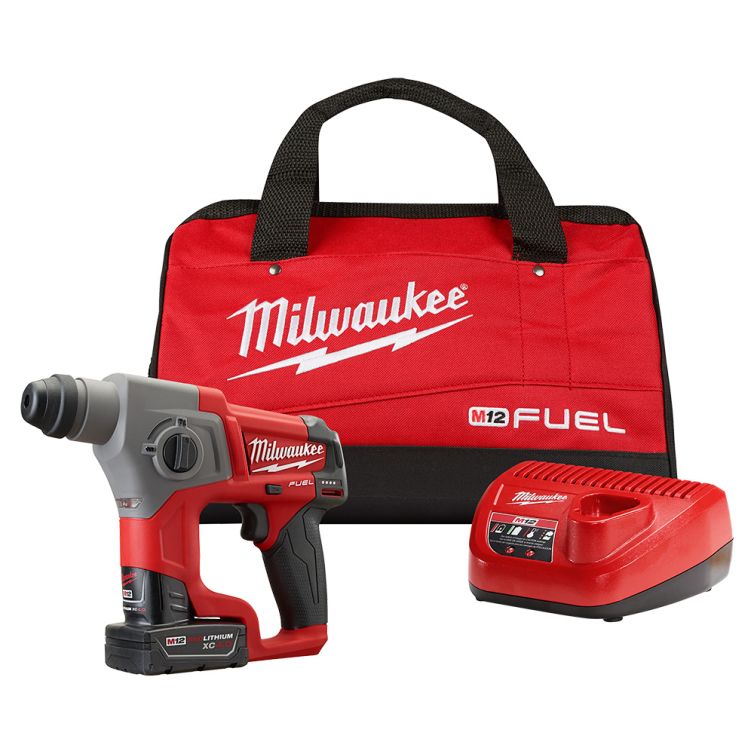 Milwaukee M12 FUEL 5/8" SDS Plus Rotary Hammer Kit with 1 Battery