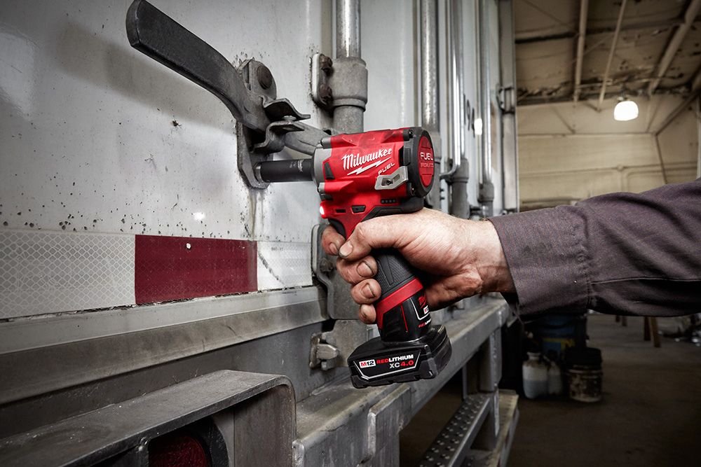 Milwaukee M12 FUEL 12 Volt Lithium-Ion Brushless Cordless Stubby 1/2 in. Pin Impact Wrench - Tool Only