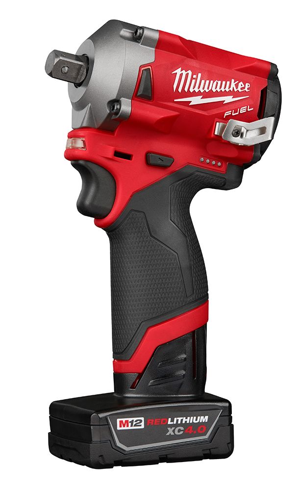 Milwaukee M12 FUEL 12 Volt Lithium-Ion Brushless Cordless Stubby 1/2 in. Pin Impact Wrench Kit