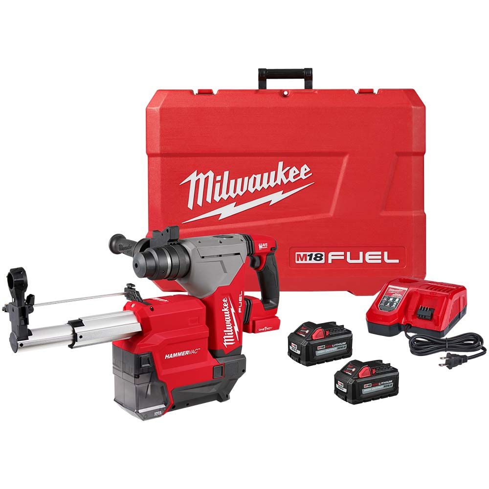 Milwaukee M18 FUEL 1-1/8" SDS Plus Rotary Hammer w/ ONE-KEY & HAMMERVAC Dedicated Dust Extractor Kit