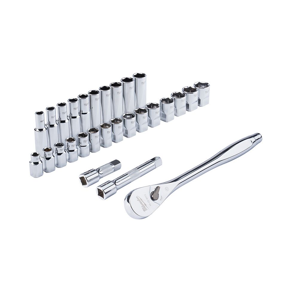 Milwaukee 1/2 inch Socket Wrench Set Metric - 28pc