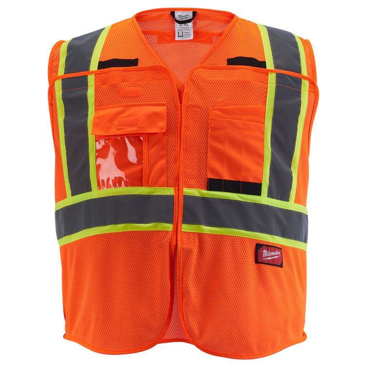 Milwaukee Class 2 High Visibility Breakaway Mesh Orange Safety Vest - S/M