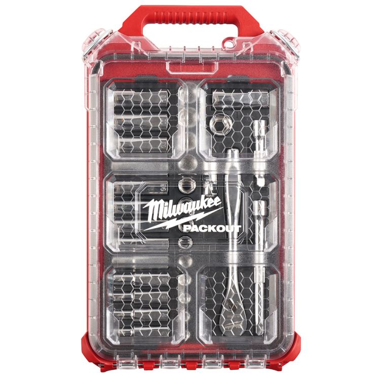 Milwaukee 3/8 in. Ratchet and Socket Set in PACKOUT - Metric - 32 Piece