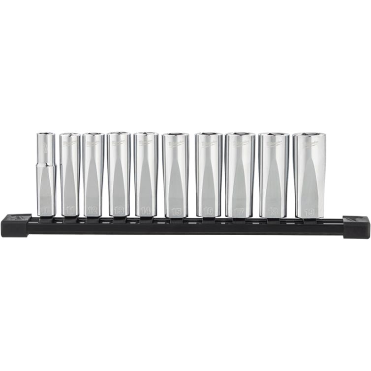 Milwaukee 3/8" Drive 10pc Deep Well Socket Set - Metric