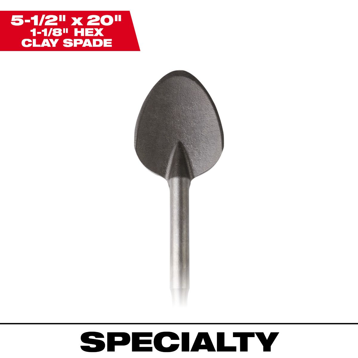 Milwaukee 5-1/2 in. x 20 in. Steel Clay Spade Bit