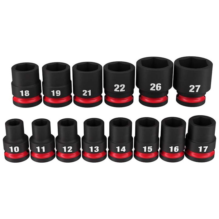 Milwaukee 14pc SHOCKWAVE Impact Duty 1/2" Drive Metric Standard 6 Point Socket Set