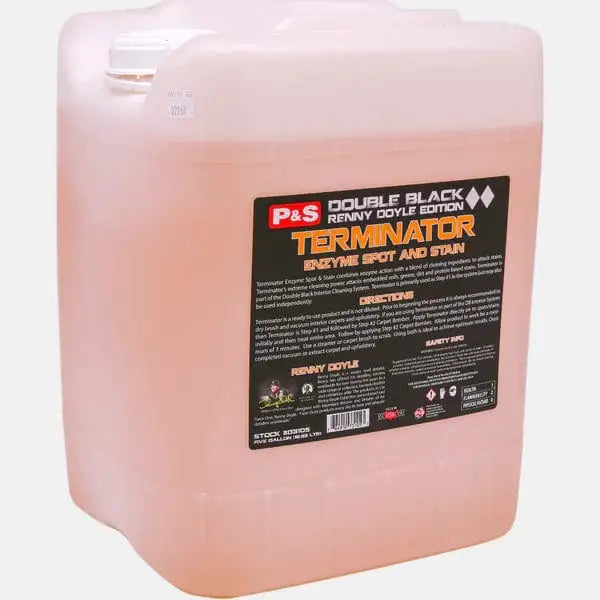 P&S Double Black Renny Doyle Collection Carpet Care and Upholstrey 5 Gallons Double Black Renny Doyle Terminator Carpet Enzyme