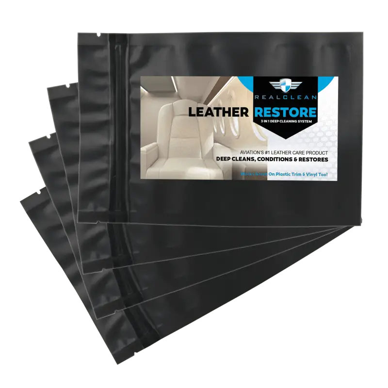 Real Clean Aviation Interior Aviation Care 4 Packets (4 sponges) Real Clean Aviation Leather Restore