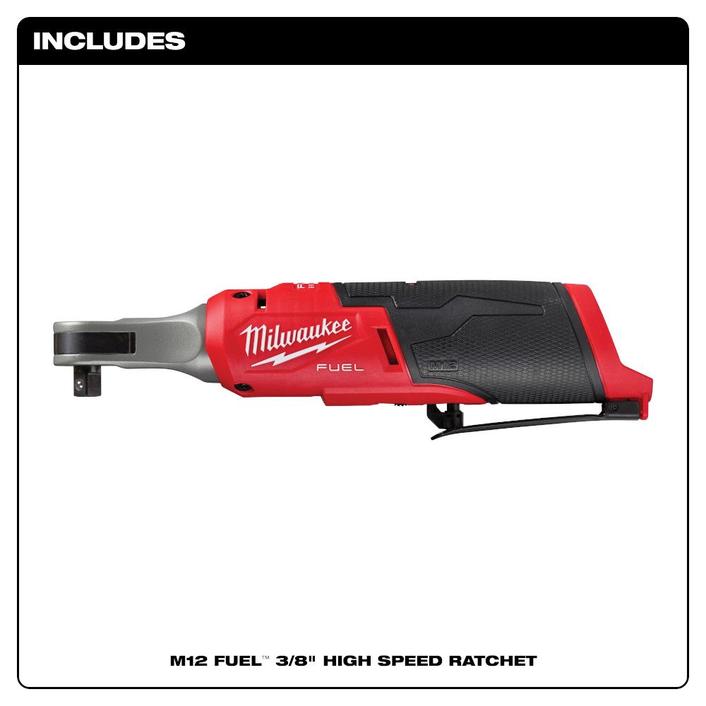 Milwaukee M12 FUEL 12 Volt Lithium-Ion Brushless Cordless 3/8" High Speed Ratchet - Tool Only