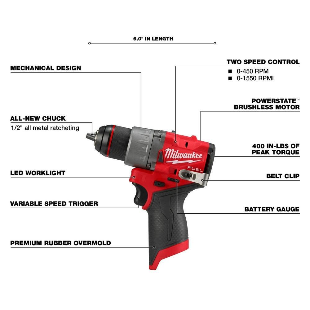 Milwaukee M12 FUEL 1/2" Drill/Driver