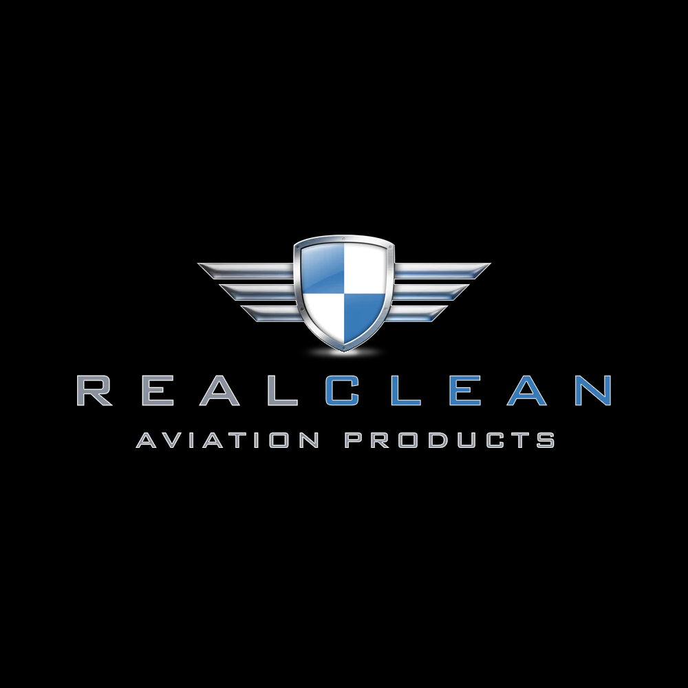 real clean aviation black logo