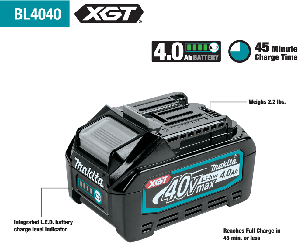 Makita 40V MAX XGT 4.0Ah Battery