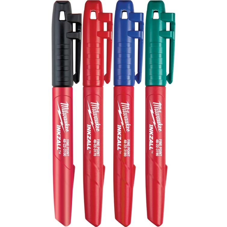 Milwaukee INKZALL Fine Point Colored Markers - 4 Pack