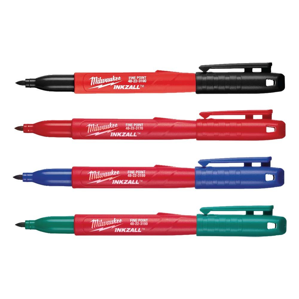 Milwaukee INKZALL Fine Point Colored Markers - 4 Pack