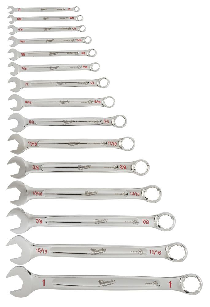 Milwaukee Combination Wrench Set - SAE - 15 Piece