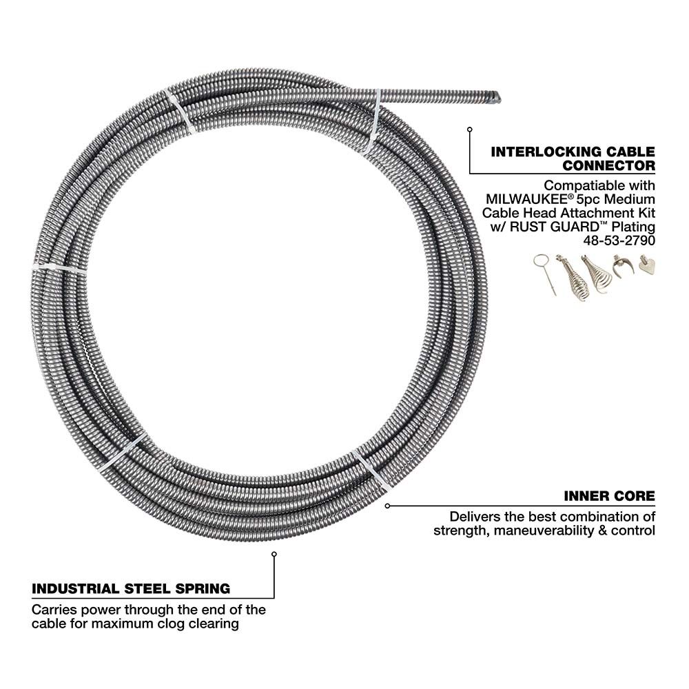 Milwaukee 1/2" x 75' Inner Core Cable