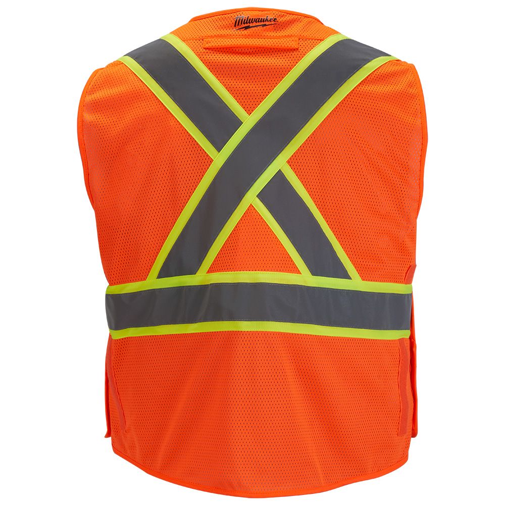 Milwaukee Class 2 High Visibility Breakaway Mesh Orange Safety Vest - S/M