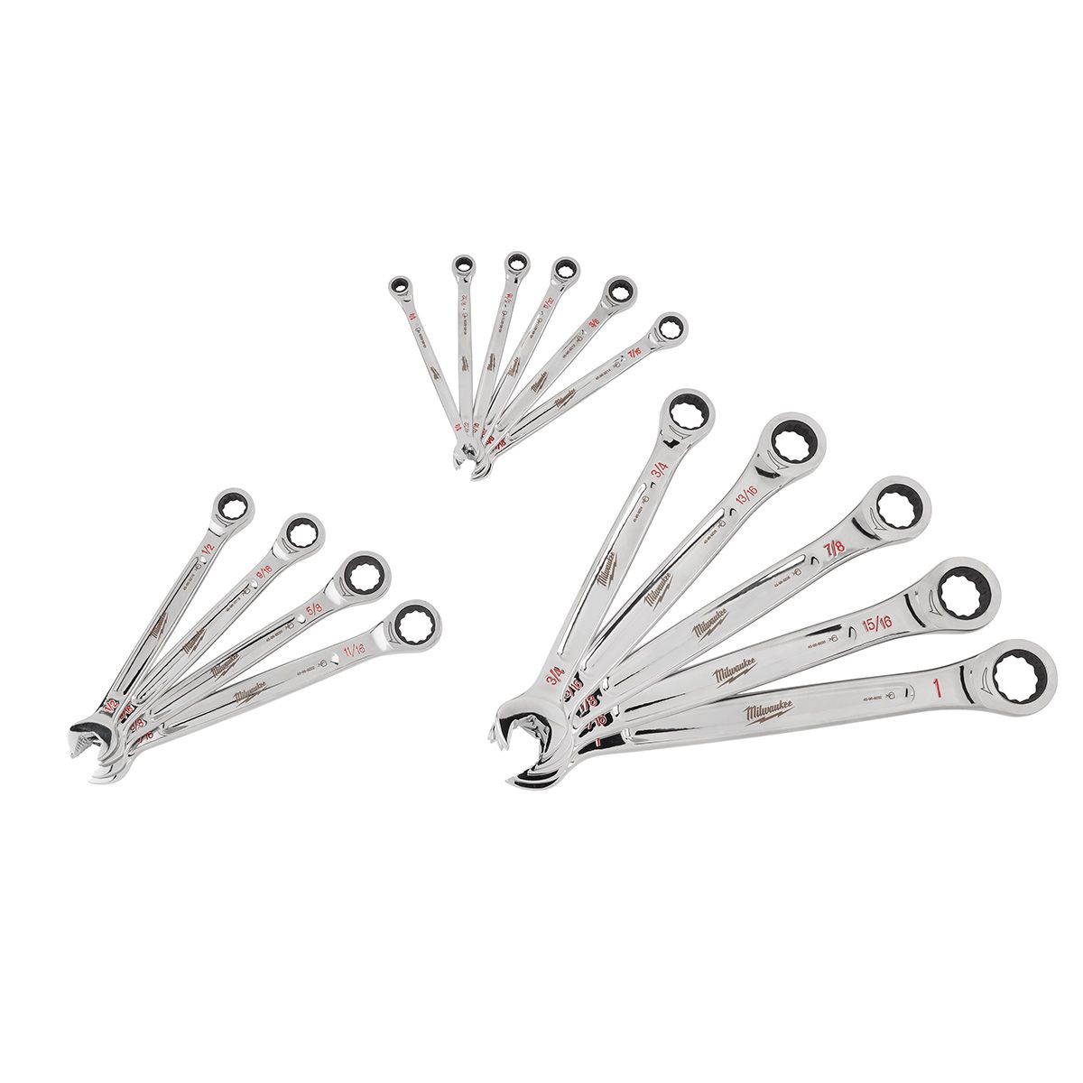 Milwaukee 15PC Ratcheting Combination Wrench Set SAE