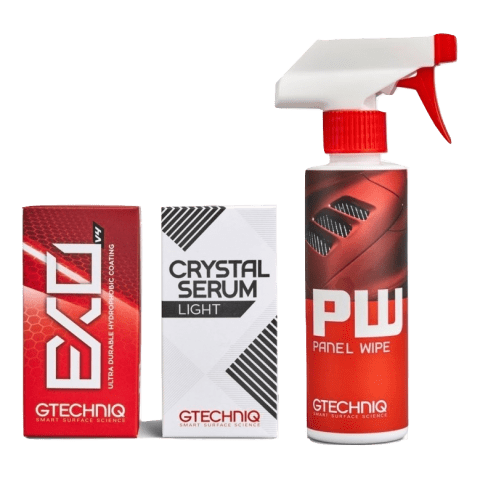 Gtechniq Paint Protection 30 ml Panel Wipe, Crystal Serum & Exov4 Kit | Gtechniq