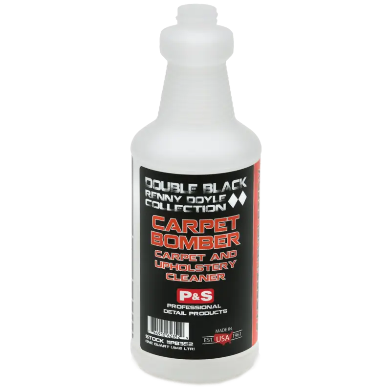 P&S Double Black Renny Doyle Collection Carpet Care and Upholstrey 16 oz Empty Re-Fillable Spray Bottle Double Black Renny Doyle Carpet Bomber Cleaner
