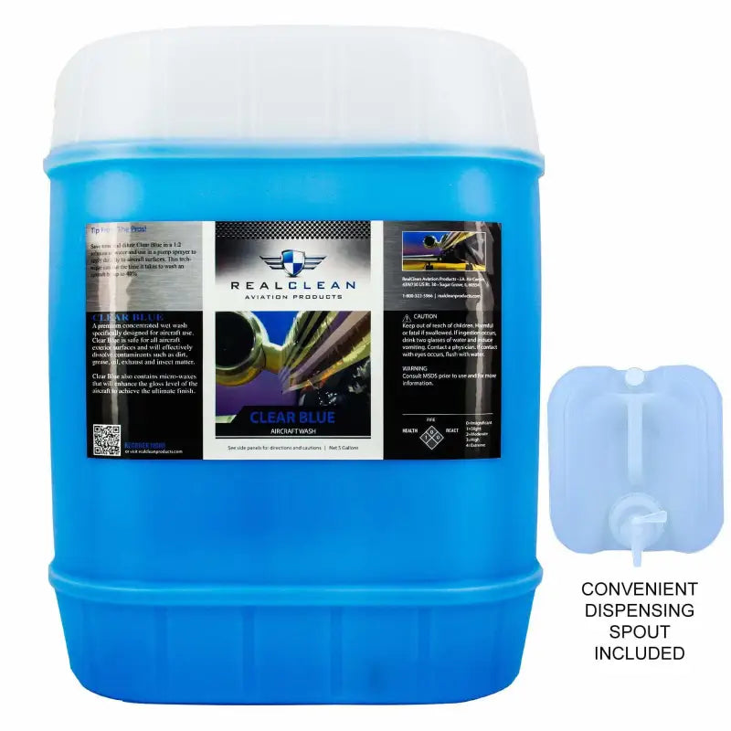 Real Clean Aviation Wash 5 Gallon Real Clean Aviation Clear Blue Premium Wash Concentrate