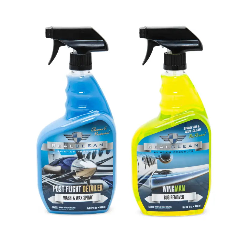 Real Clean Aviation Products Aircraft Wash Wingman / Post Flight Combo (320z) Real Clean Aviation WingMan Bug Remover Spray