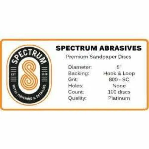 Spectrum Abrasive Products 5" / 800 Spectrum Abrasives Hook & Loop Wet Sanding Discs
